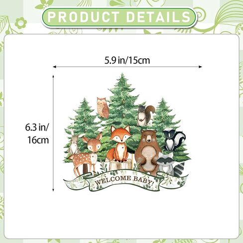 Woodland Cake Topper: Woodland Baby Shower Cake Topper Animal Cake Decorations Woodland Baby Shower Decorations for Forest Boy Girl Party Supplies in Saudi Arabia