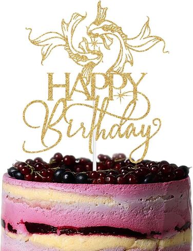 Pisces Happy Birthday Cake Topper, 12 Zodiac Constellation Themed Birthday Decoration, Big Pisces Energy Cake Decorations, February March Bday Party Decoration Supplies Gold Glitter in Saudi Arabia