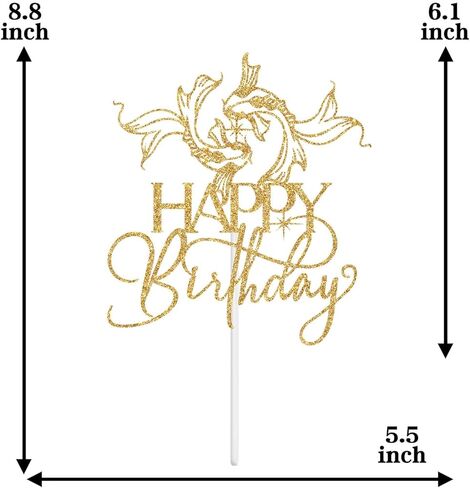 Pisces Happy Birthday Cake Topper, 12 Zodiac Constellation Themed Birthday Decoration, Big Pisces Energy Cake Decorations, February March Bday Party Decoration Supplies Gold Glitter in Saudi Arabia