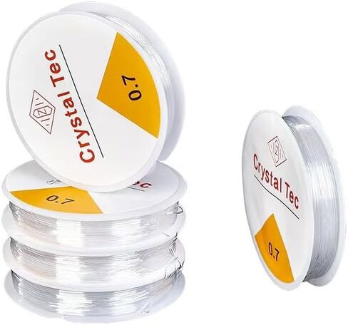 2 Pcs Transparent Flexible Nylon Bead Rope – Clear Elastic Thread for Bracelet & Necklace Making, Durable Beading Cord for Jewelry Craft, Wire Wrapping & Macramé (1.0mm/137.8inch 2PCS) in Saudi Arabia