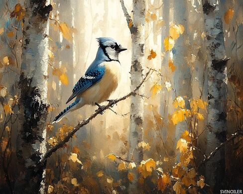 SVINOILER Paint by Numbers, Blue Bird Flitting Through a Birch Forest, Adult Crafts Adult Paint by Number Kits, Arts Crafts for Home Decor (No Frame, 16x20 inch) in Saudi Arabia
