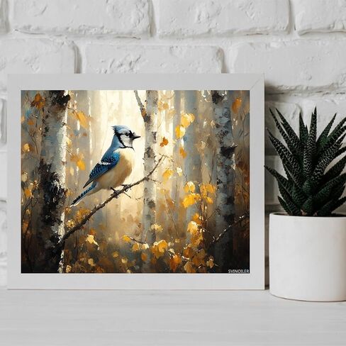 SVINOILER Paint by Numbers, Blue Bird Flitting Through a Birch Forest, Adult Crafts Adult Paint by Number Kits, Arts Crafts for Home Decor (No Frame, 16x20 inch) in Saudi Arabia