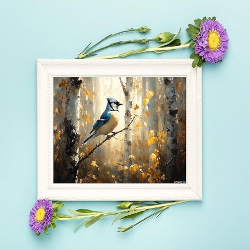 SVINOILER Paint by Numbers, Blue Bird Flitting Through a Birch Forest, Adult Crafts Adult Paint by Number Kits, Arts Crafts for Home Decor (No Frame, 16x20 inch) in Saudi Arabia