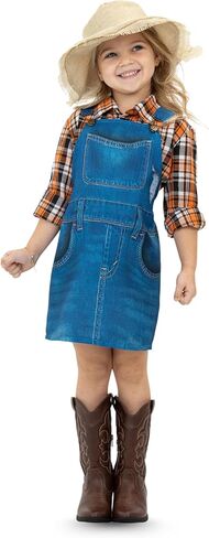 مجموعة أزياء Dress Up America Girls Farmer - ملابس المزرعة الكلاسيكية للأطفال، والأزياء التنكرية، والهالوين، والمناسبات المدرسية in Saudi Arabia