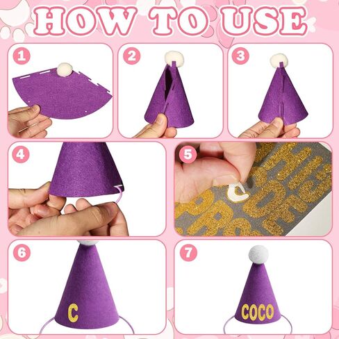12Pcs Mini Party Hats for Stuffed Animals,Colorful Tiny Birthday Hats Dolls Cats Dolls Rabbits Puppies Cone Assorted Animal Games Accessories Decorations in Saudi Arabia