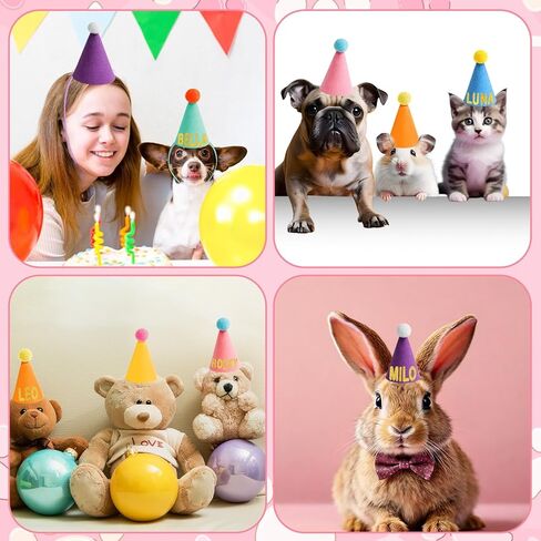 12Pcs Mini Party Hats for Stuffed Animals,Colorful Tiny Birthday Hats Dolls Cats Dolls Rabbits Puppies Cone Assorted Animal Games Accessories Decorations in Saudi Arabia