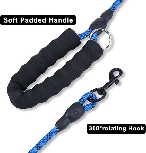 Dog Leash and Collar Set – 6 FT Strong Rope Leash with Padded Handle & Adjustable Nylon Collar Reflective for Small Medium Large Dogs (Pink, L) in Saudi Arabia