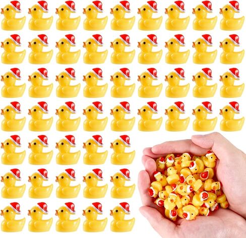 عيد الميلاد البسيطة بريق البط 60pcs الملونة الصغيرة الصغيرة الراتنج البط لإخفاء البلاستيك المنمنمات بطة أرقام لعيد الميلاد جودي حقيبة الحشو حزب تفضل الزينة in Kuwait