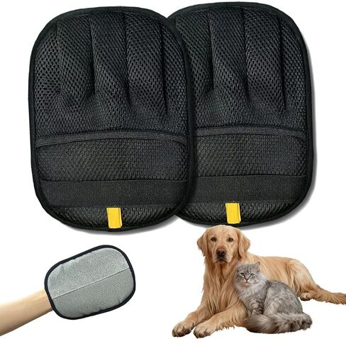 2-Pack Reusable Electrostatic Pet Hair Remover Gloves for Furniture, Carpets, Car Interiors & Auto Upholstery. in Saudi Arabia