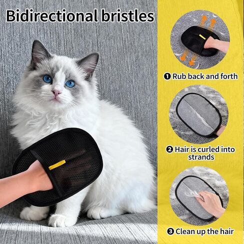 Pet Hair Removal Glove for Cats and Dogs,2PCS Large Magic Brush Tool for Pet Hair Remover,Reusable with Bidirectional Bristles,Pet Hair Remover Tool for Clothing,Couch,Carpet,Car Seat in Saudi Arabia