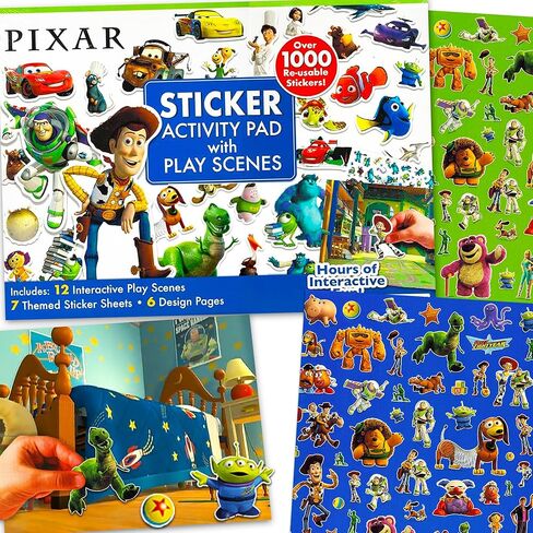 Pixar Create a Scene Book for Kids - Activity Kit Includes 1000+ Stickers from Toy Story, Monsters Inc., Cars, and More | Pixar Activity Book for Girls, Boys in Saudi Arabia