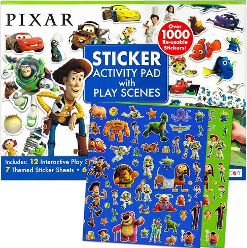 Pixar Create a Scene Book for Kids - Activity Kit Includes 1000+ Stickers from Toy Story, Monsters Inc., Cars, and More | Pixar Activity Book for Girls, Boys in Saudi Arabia
