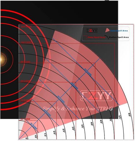 Area of Effect Spell Templates Set of 15 (Included Cube, Cone, Circle, and Line) Acrylic AOE Damage Marker Tabtop RPG Gaming Accessories for Dungeons and Dragons, Pathfinder, D&D in Kuwait