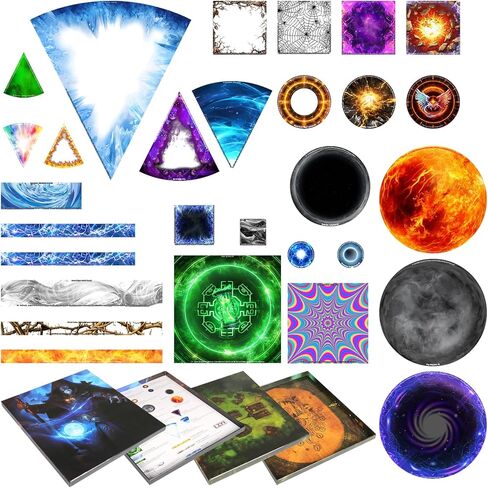 Area of Effect Spell Templates Set of 15 (Included Cube, Cone, Circle, and Line) Acrylic AOE Damage Marker Tabtop RPG Gaming Accessories for Dungeons and Dragons, Pathfinder, D&D in Kuwait