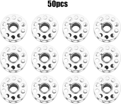50Pcs Sewing Machine Bobbins for Front Loading 15 Class Machines Prevent Disconnection(Stainless Steel) in Saudi Arabia