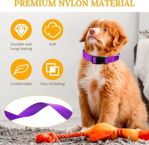 27 Pcs Dog Collars Bulk Adjustable Nylon Puppy Collars for Small Puppies with Quick Release Buckle - 9 Vibrant Colors Pet Collar for Daily Use and Training (Medium Size) in Saudi Arabia