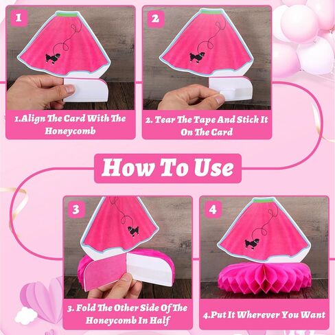12 Pcs 1950's Rock and Roll Honeycomb Centerpieces, 50s Party Decorations, Retro Table Toppers Table Centerpieces, Retro Record Note Sign for Music Birthday Party Supplies Favors in Saudi Arabia