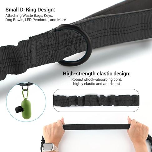 Shock-Absorbing Dog Leash for Medium/Large Breeds - Non-Slip Comfort Grip Handle, Anti-Pull Training Lead with Adjustable Slip Collar(4-5ft, Black) in Saudi Arabia