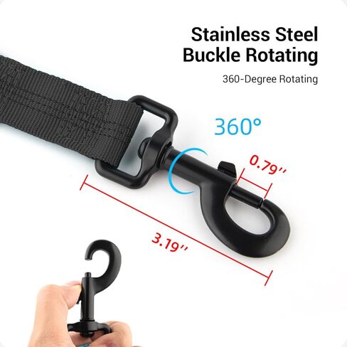 Shock-Absorbing Dog Leash for Medium/Large Breeds - Non-Slip Comfort Grip Handle, Anti-Pull Training Lead with Adjustable Slip Collar(4-5ft, Black) in Saudi Arabia