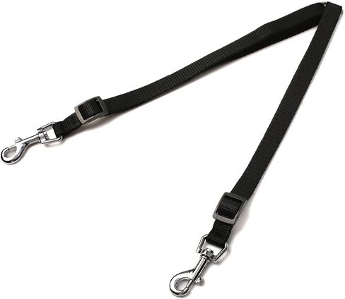 Double Dog Adjustable Splitter Lead Durable Walker Trainer Leash for Two Dogs，No Tangle Dog Leash Coupler(1.5CM X 50cm, Black) in Saudi Arabia