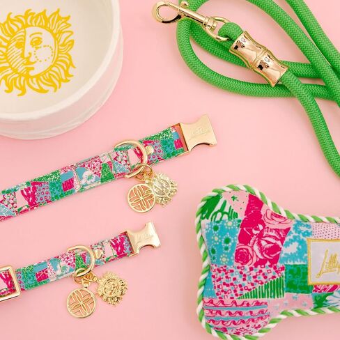 مقود حبل للكلاب من ليلي بوليتزر، مقود كلب شديد التحمل بطول 6 بوصات مع سحر ذهبي وشرابة منقوشة (منزل لحاف مجنون) in Kuwait