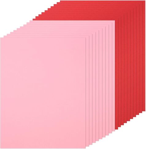 MixTeach 100 Sheets Cardstock Paper 8.5 x 11" Red Pink Card Stock Medium Thick 180gsm/65lb Cardstock A4 Printer Paper for Card Making, Crafts, Scrapbook, Invitations, Drawing, Printing in Saudi Arabia