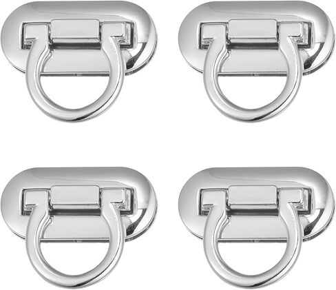 uxcell Turn Lock Clasp, 42mm x 20mm Alloy Purse Closure Twist Buckle for DIY Handbag Wallet Crafts Making 4Pcs(Silver Tone) in Saudi Arabia