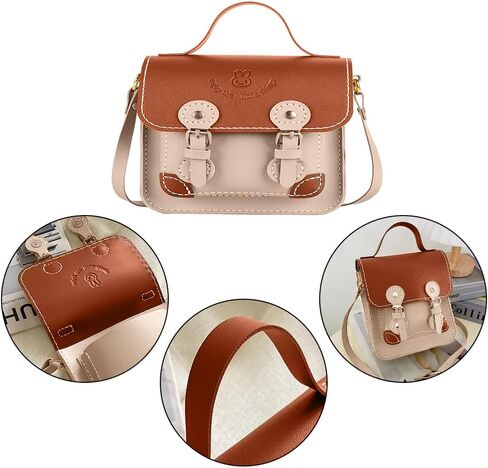 WADORN DIY PU Leather Shoulder Bag Making Set, PU Leather Material Craft Tool Set Woman Handmade Satchel Handbag Making Kit 16x6.5x20cm for Handmade Craft Bag Making Accessories, Sienna in Saudi Arabia