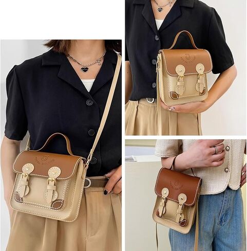 WADORN DIY PU Leather Shoulder Bag Making Set, PU Leather Material Craft Tool Set Woman Handmade Satchel Handbag Making Kit 16x6.5x20cm for Handmade Craft Bag Making Accessories, Sienna in Saudi Arabia
