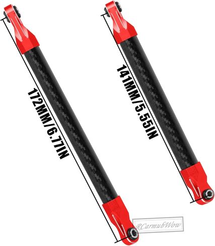 RC Brace Tube w/Ball Cup Upgrades Part for 1/8 Kraton/Notorious 6S BLX,Carbon Fibre Brace Tube & 7075 Aluminium Ball Cup & Balls,Replace #ARA320501#ARA320762#ARA320763,Red in Saudi Arabia