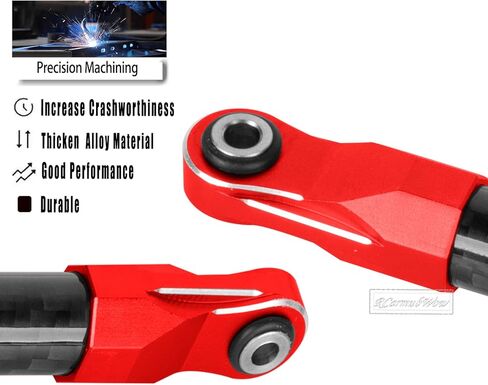 RC Brace Tube w/Ball Cup Upgrades Part for 1/8 Kraton/Notorious 6S BLX,Carbon Fibre Brace Tube & 7075 Aluminium Ball Cup & Balls,Replace #ARA320501#ARA320762#ARA320763,Red in Saudi Arabia