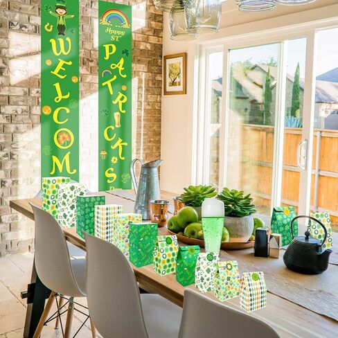 Fancy Land St Patrick's Day Paper Gift bag Shamrock Treat Bags Goodie Bags for Party Favors 24 Pack in Saudi Arabia