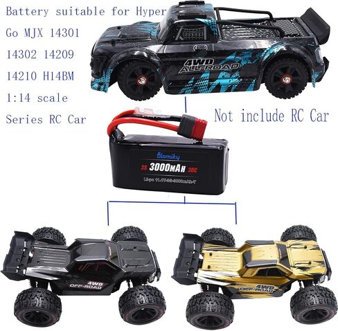 Blomiky 1 Pack 11.1V 3S 3000mAh 33.3Wh Lithium-Polymer T Plug Battery with XT60 Converter and Cables for Some 1/8 1/10 1/12 1/14 Scales Reomte Control Vehicles Tucks / 3S 3000mAh T 1 in Saudi Arabia