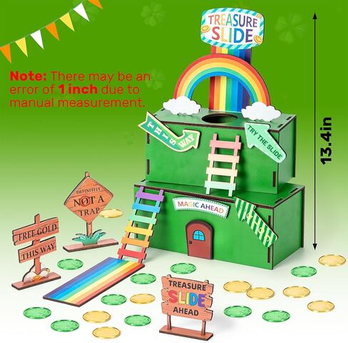 Nurcazo Leprechaun Trap Kit for Kids – St. Patrick’s Day Wooden DIY Craft Set, Build Your Own Treasure Slide Trap with Rainbow, Coins & Signs, STEM Activity for Classroom & Home in Saudi Arabia