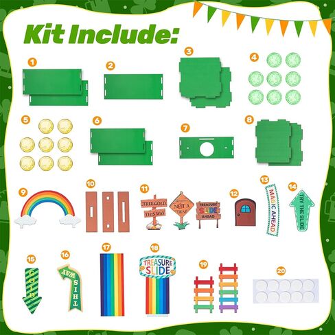 Nurcazo Leprechaun Trap Kit for Kids – St. Patrick’s Day Wooden DIY Craft Set, Build Your Own Treasure Slide Trap with Rainbow, Coins & Signs, STEM Activity for Classroom & Home in Saudi Arabia