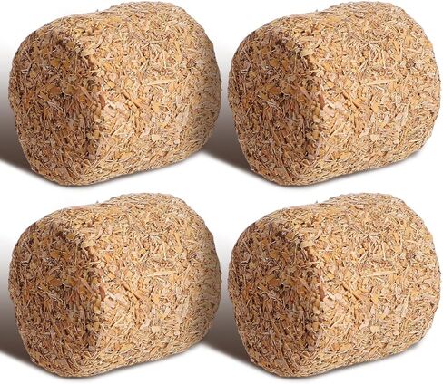 Angoily مصغرة القش بالة نموذج الملحقات 4 قطع صغيرة جولة بالات القش لدمى مزرعة المشهد الديكور لعبة بالات للحزب الغربي عيد الميلاد الخريف الحصاد in Kuwait