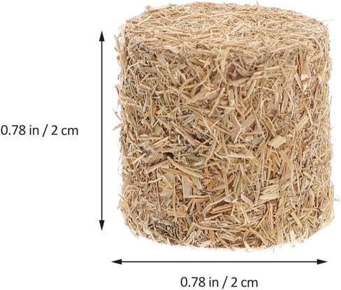 Angoily مصغرة القش بالة نموذج الملحقات 4 قطع صغيرة جولة بالات القش لدمى مزرعة المشهد الديكور لعبة بالات للحزب الغربي عيد الميلاد الخريف الحصاد in Kuwait