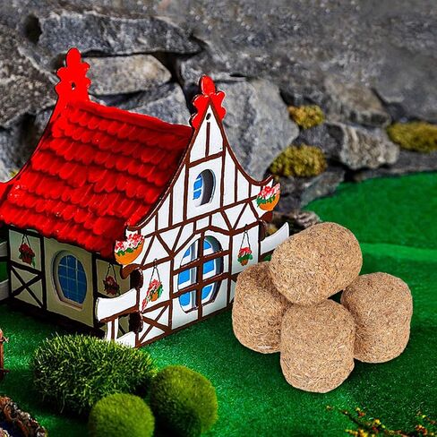 Angoily مصغرة القش بالة نموذج الملحقات 4 قطع صغيرة جولة بالات القش لدمى مزرعة المشهد الديكور لعبة بالات للحزب الغربي عيد الميلاد الخريف الحصاد in Kuwait