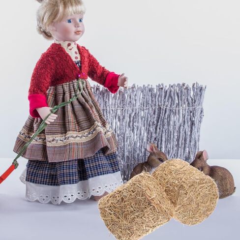 Angoily مصغرة القش بالة نموذج الملحقات 4 قطع صغيرة جولة بالات القش لدمى مزرعة المشهد الديكور لعبة بالات للحزب الغربي عيد الميلاد الخريف الحصاد in Kuwait