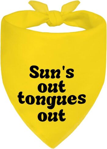 باندانا الكلب الأصفر من Sun's Out Tongue's، وشاح الجرو للربيع والصيف لمنزل الشاطئ والسفر والمغامرة والمشي لمسافات طويلة والتخييم، هدايا لمحبي الكلاب، دعامة صور مضحكة لاستكشاف الجبال في الهواء الطلق in Kuwait