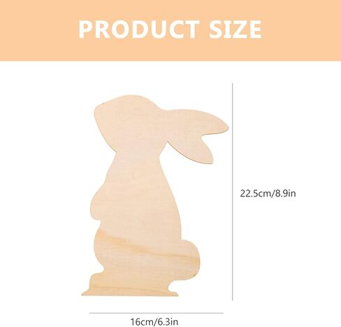 10Pcs Large Easter Cutouts Unfinished Wooden Bunny Slices Blank Wood Rabbit Ornament for Painting Spring Decor Easter Party DIY Crafts in Saudi Arabia