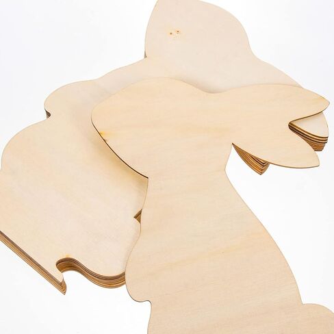 10Pcs Large Easter Cutouts Unfinished Wooden Bunny Slices Blank Wood Rabbit Ornament for Painting Spring Decor Easter Party DIY Crafts in Saudi Arabia