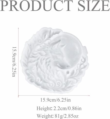 Moon Wolf Head Mold 3D Animal Silicone Molds Wolf Wall Hanging Epoxy Resin Mold for Resin Casting DIY Art Crafts Wall Door Hanging Cabinets Decor (White) in Saudi Arabia