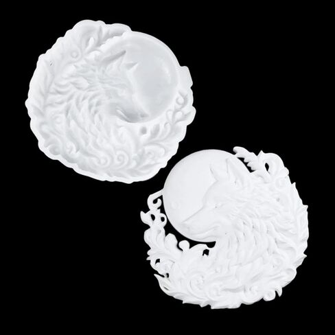 Moon Wolf Head Mold 3D Animal Silicone Molds Wolf Wall Hanging Epoxy Resin Mold for Resin Casting DIY Art Crafts Wall Door Hanging Cabinets Decor (White) in Saudi Arabia