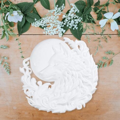 Moon Wolf Head Mold 3D Animal Silicone Molds Wolf Wall Hanging Epoxy Resin Mold for Resin Casting DIY Art Crafts Wall Door Hanging Cabinets Decor (White) in Saudi Arabia