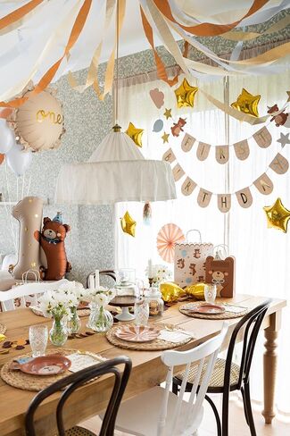Balloon 1st Birthday with Teddy Bear PartyDeco 32x28 Inch Number One Foil Balloon for First Baby Birthday Supplies, 1 Year Old Baby, 1st Party Decor Number 1 Pastel Colours in Saudi Arabia