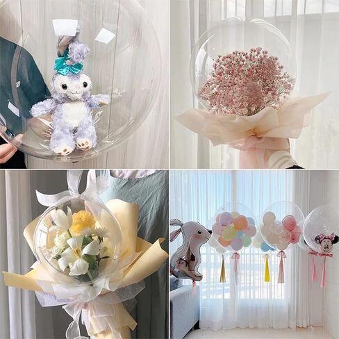 10Pcs Pre Stretched Extra Wide Mouth BoBo Balloons, 30 Inch Large Clear Stuffing Ball, Giant Transparent Balloons for Valentine's Day/Baby Shower/Christmas/Wedding/Birthday Party Decoration in Saudi Arabia