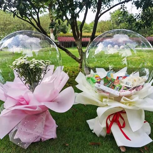 10Pcs Pre Stretched Extra Wide Mouth BoBo Balloons, 30 Inch Large Clear Stuffing Ball, Giant Transparent Balloons for Valentine's Day/Baby Shower/Christmas/Wedding/Birthday Party Decoration in Saudi Arabia