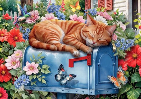 Ceaco - Tom Wood - Cat Nap - 500 Piece Jigsaw Puzzle - Relaxing and Fun Activity for Adults in Saudi Arabia