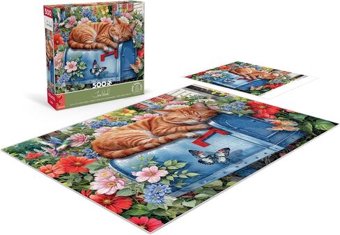 Ceaco - Tom Wood - Cat Nap - 500 Piece Jigsaw Puzzle - Relaxing and Fun Activity for Adults in Saudi Arabia